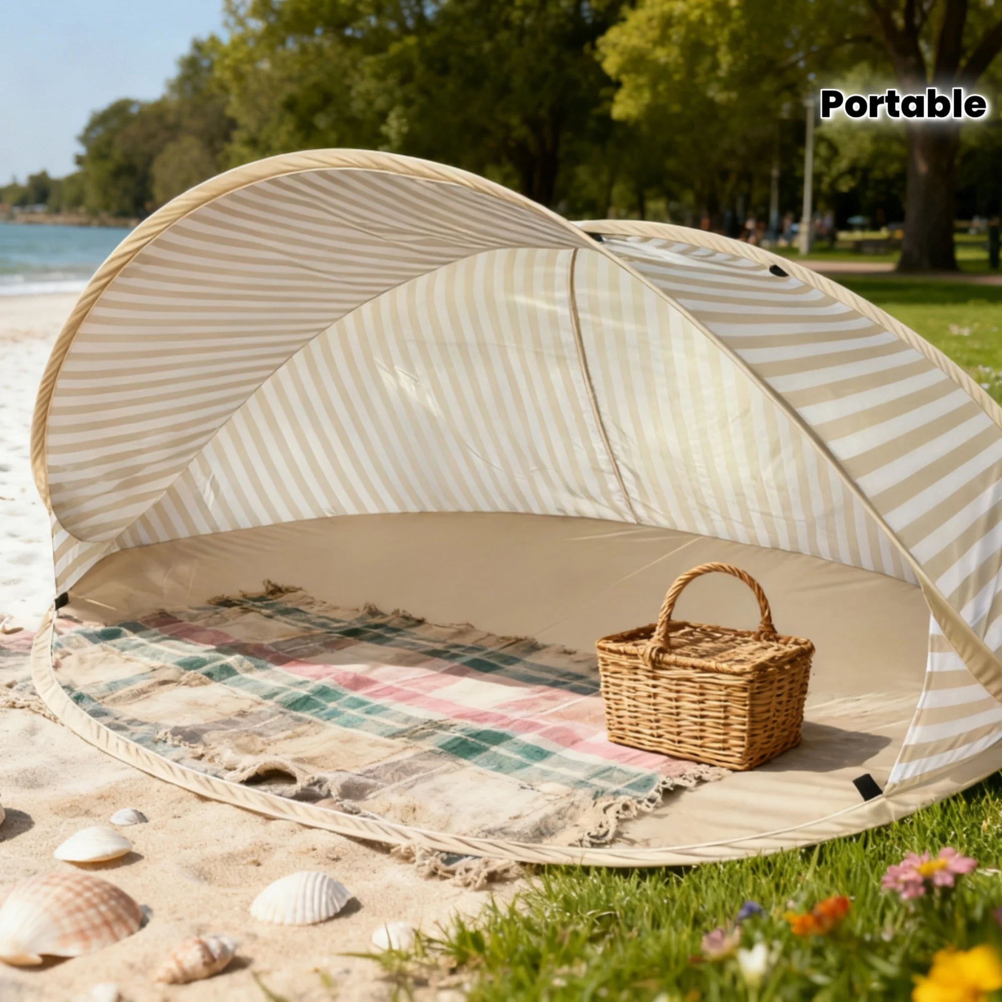 Tienda de Playa Pop-Up 2 Personas Fácil Montaje